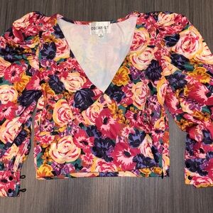 Zara Multicolored Floral Print Top Blouse